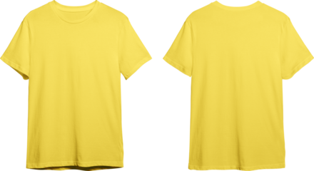 Yellow men's classic t-shirt front and back