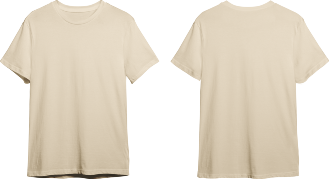 Tan men's classic t-shirt front and back