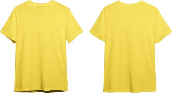 Yellow men's classic t-shirt front and back