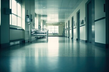 Blurry Healthcare Corridor Backdrop Generative AI