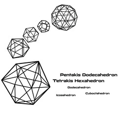 Mathematics 3D Prisms Pentakis Dodecahedron Tetrakis Hexahedron Wall design