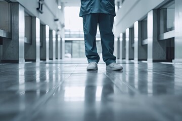 Fototapeta premium Intensive Care Background With Surgeon Waiting Generative AI