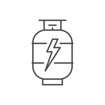 recommend clip art: Gas cylinder related vector linear icon. Metal tank with industrial flammable fuel. Gas tank. Vector outline illustration Isolated on white background. Editable stroke