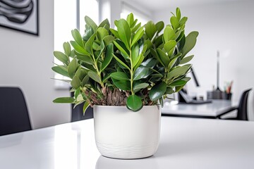 Beautiful plant on a white background, office decor, home decor