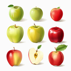 A collection of red apples with a textured brushstroke effect