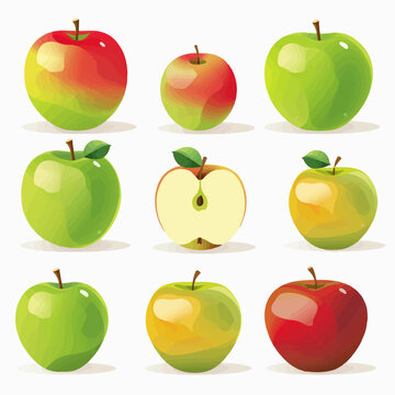 A pack of red apples with a minimalistic, flat design