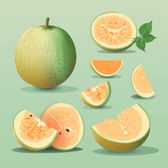 Collection of cantaloupe stickers