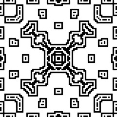 Monochrome pattern. Abstract texture for fabric print, card, table cloth, furniture, banner, cover, invitation, decoration, wrapping.seamless repeating pattern.Black and white color.