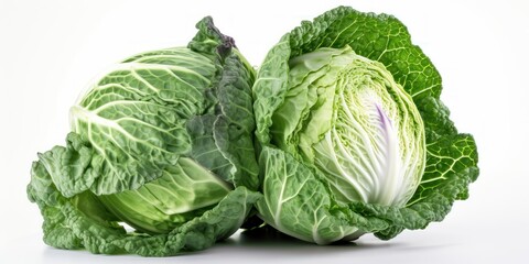 cabbage vegetable isolated on white, generative ai