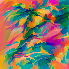 abstract colorful background with leaves