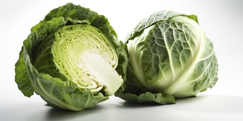 Fototapeta premium cabbage vegetable isolated on white, generative ai