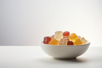 Apple Cider Vinegar gummies in a white bowl, Generative AI