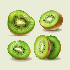 Fototapeta premium Kiwi fruit vector pattern for your beachwear or summer clothing designs