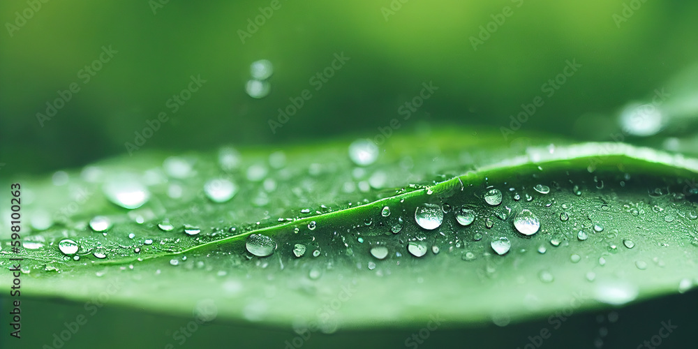 Poster green leaf background close up view. nature foliage abstract of leave texture for showing concept of