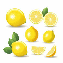 Lemon illustrations in a fruit bowl style