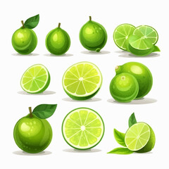 Lime fruit vector sketch with a pencil drawing style