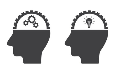 human head with gears