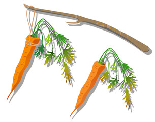 Carrot on a Stick Illustration - 598102234