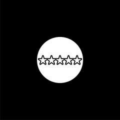 Set of star symbols isolated on black background.