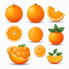 A collection of orange vector graphics with a playful style for a fun look.