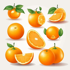 A pack of orange vector stickers with a whimsical design for a cute look.