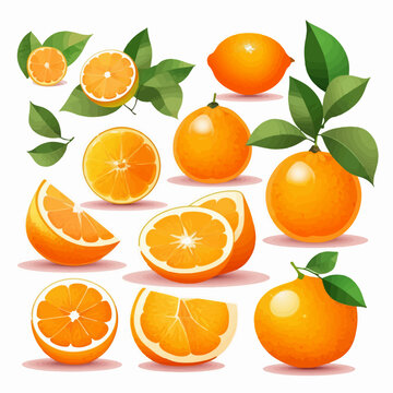 A collection of orange vector graphics with a playful style for a fun look.