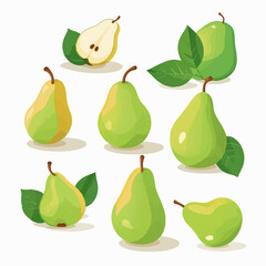 Vector illustrations of pears that will add a burst of color to your designs.