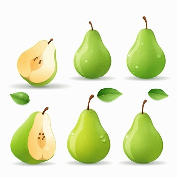 Illustrate your fruit-themed packaging with these vibrant pear vector graphics.