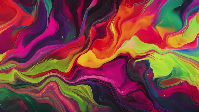Abstract colored marble liquid background, colored fluid flow motion video with dissolving effect for business purpose