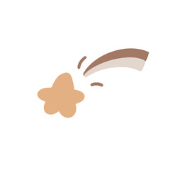 Flying star icon. Vector hand-drawn illustration.