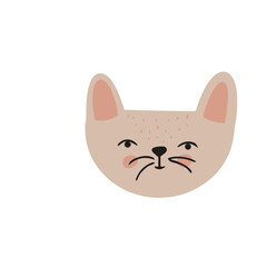 Cat head vector illustration.
Hand drawn cute style.