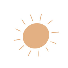Sun icon. Hand-drawn vector illustration.