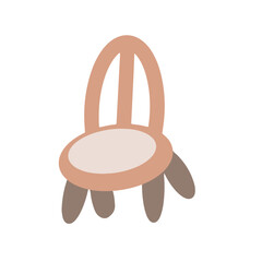 Trendy chair, armchair,  soft furniture. Colored flat and hand drawn vector illustration isolated on white background
Home old style