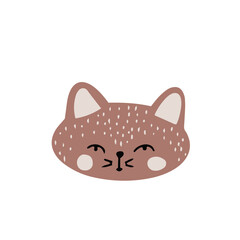 Cat head vector illustration.
Hand drawn cute style.