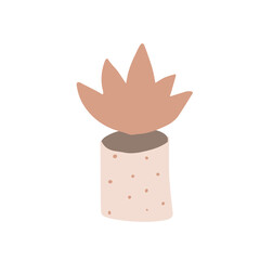 Pot plant. Plant decorative. Hand drawn isolated vector illustration