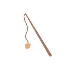 Hand drawn cat toy wand. Vector graphics