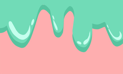Vector illustration, green liquid melting on a pink surface. Illustration of melting ice cream. Suitable for use as a background