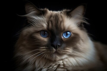 A beautiful close up cat, generative ai
