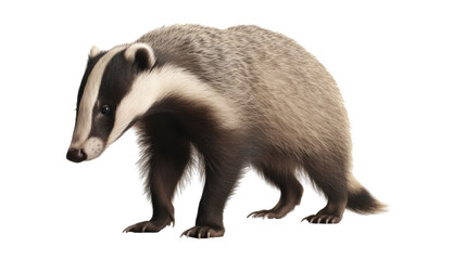 Obraz premium Badger isolated on transparent background created with generative AI technology
