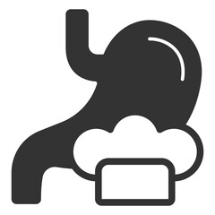 Stomach and chef's hat  - icon, illustration on white background, glyph style