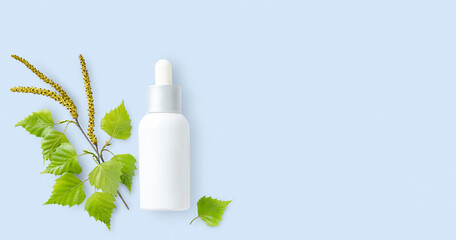 Concept of seasonal spring and summer allergies to flowering. Antihistaminic preparations and...