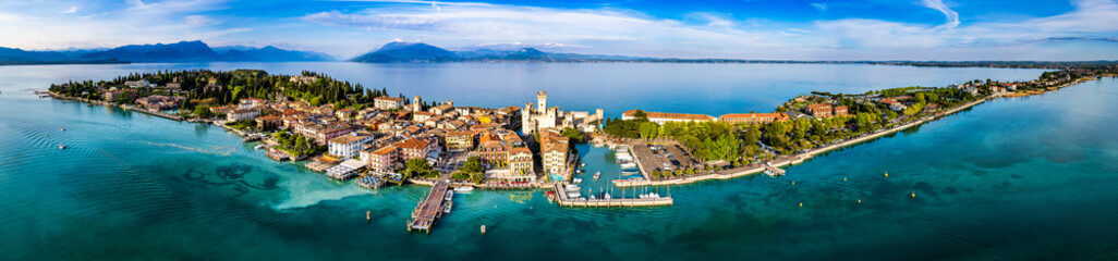 old town and port of Sirmione in italy