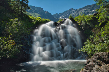 Wasserfall unterhalb des Obersee im Naturschutzgebiet Bodensee, Schladminger Tauern, Steiermark