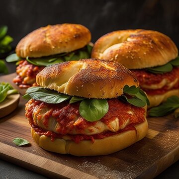 Chicken Parmesan Garlic Knot Sliders Made with Generative AI Technology