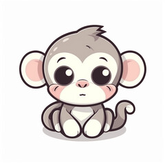 a cute illustration of a monkey