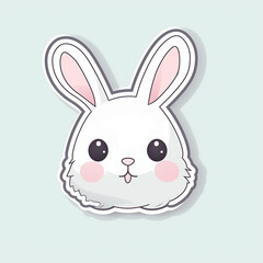 Obraz na płótnie Canvas a cute happy rabbit cartoon illustration
