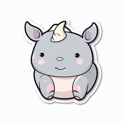 a cute happy rhino cartoon illustration
