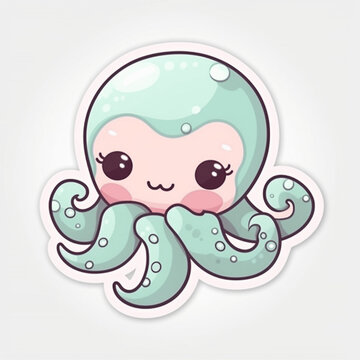 a cute octopus/squid cartoon clip art