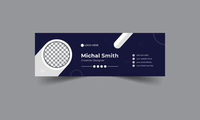 Modern and Creative Business Email Signature template design or email footer printable vector layout with image