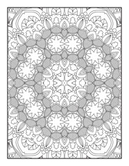  Decorative ornament in ethnic oriental style. Coloring book page.Mandala Coloring Book For Adult. Mandala Coloring Pages. Mandala Coloring Book. Seamless vector pattern.